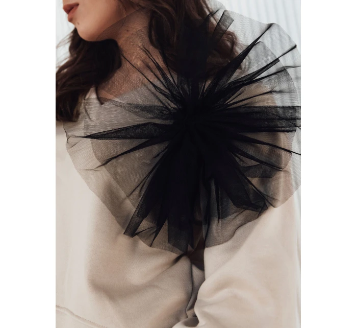 Dámská béžová mikina FILAN s výstřihem FashionStreet BY1259