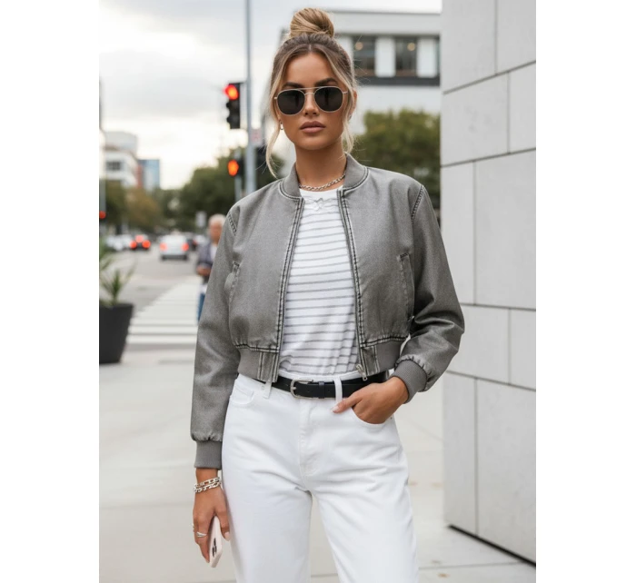 Dámská kožená bunda SANTOL šedá FashionStreet TY4340