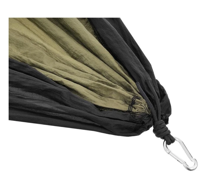 TURISTICKÁ HOUPACÍ SÍŤ PRO 2 OSOBY 270X140CM ZELENÁ ČERNÁ