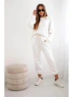 Komplet teplákové + kalhoty máslová látka bílý Komplet teplákové + kalhoty máslová látka bílý