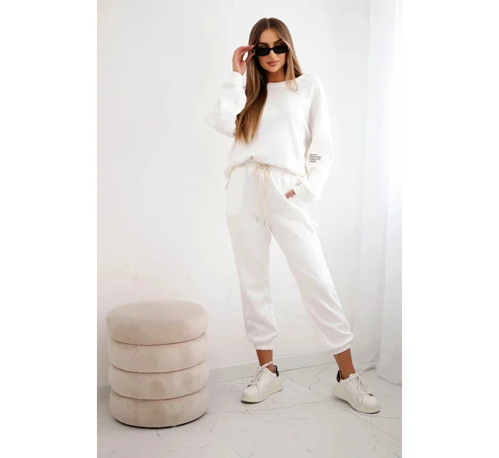 Komplet teplákové + kalhoty máslová látka bílý Komplet teplákové + kalhoty máslová látka bílý