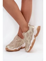Dámské Sportovní Tenisky Big Star SS274014 Béžovo-Zlaté Dámské Sportovní Tenisky Big Star SS274014 Béžovo-Zlaté