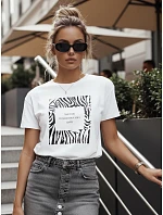 Dámské tričko s potiskem TEBOHON bílé FashionStreet RY2499
