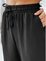 Dámské volnočasové kalhoty s širokými nohavicemi černé Dstreet model 21987238 - FashionStreet
