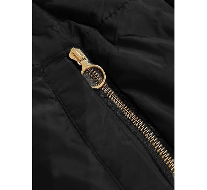 Černo-béžová krátká oboustranná dámská bunda S'west (B8182-1012) Černo-béžová krátká oboustranná dámská bunda S'west (B8182-1012)