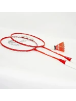 BADMINTONOVÁ SADA V KUFŘÍKU ČERVENÁ ORANŽOVÁ ENERO 105