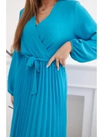 Šaty se  lemem tyrkys model 21908511 - K-Fashion