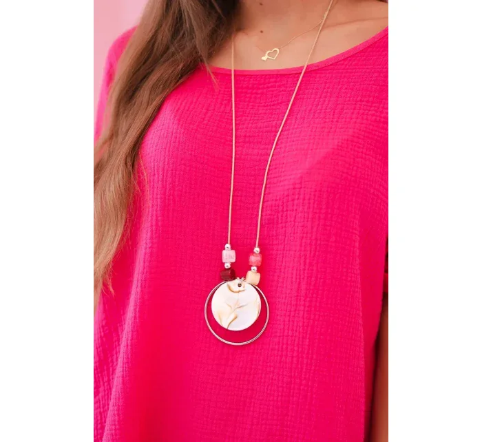 Mušelínová halenka s náhrdelníkem fuchsie