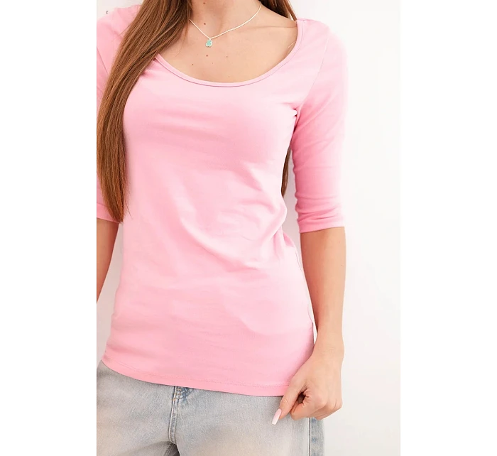 Halenka kulatý výstřih světle růžová