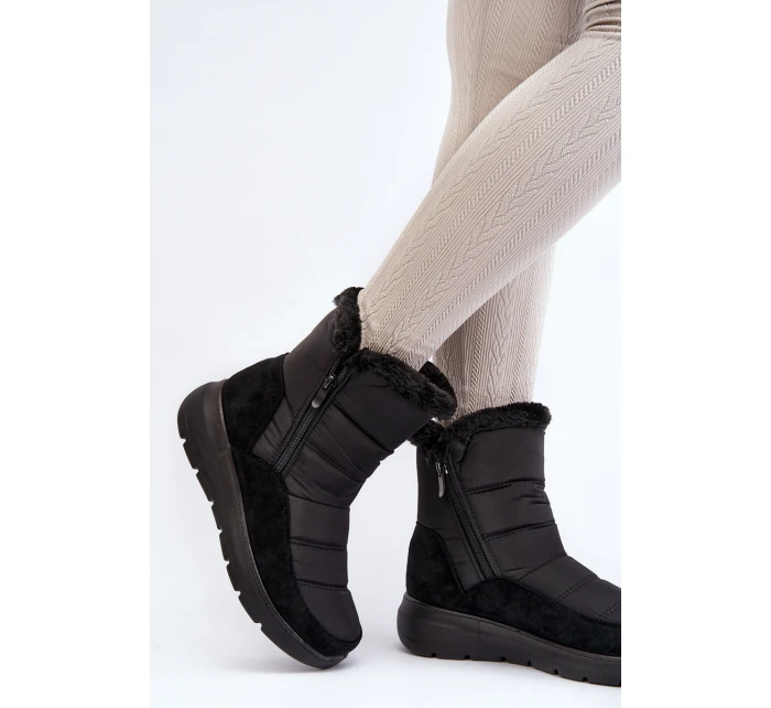 Dámské zimní boty s kožešinou černé Primose