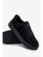 Pánské Sneakersy Na Platformě Zamszové Big Star OO174012 Černé
