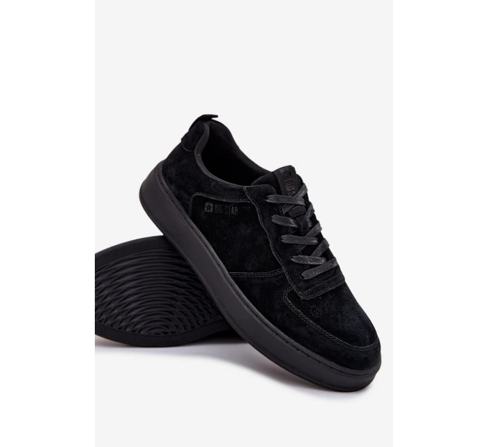 Pánské Sneakersy Na Platformě Zamszové Big Star OO174012 Černé