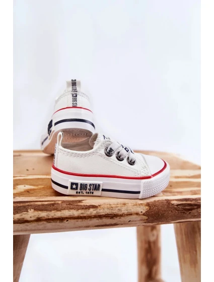 Dětské kožené tenisky BIG STAR KK374040 Bílé Dětské kožené tenisky BIG STAR KK374040 Bílé