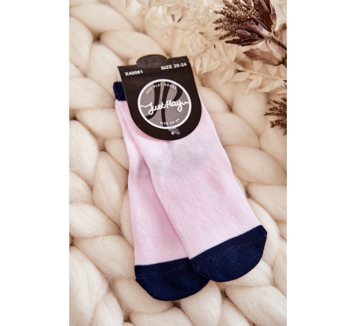 Dětské klasické bavlněné ponožky růžové