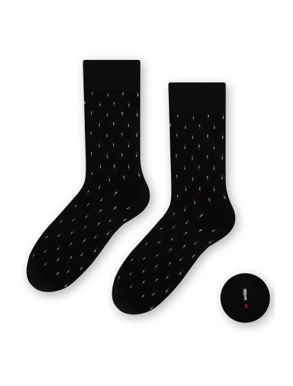 Pánské ponožky 056-206 černé se vzorem - Steven Pánské ponožky 056-206 černé se vzorem - Steven