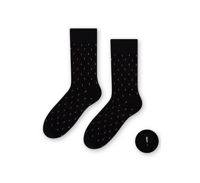Pánské ponožky 056-206 černé se vzorem - Steven Pánské ponožky 056-206 černé se vzorem - Steven
