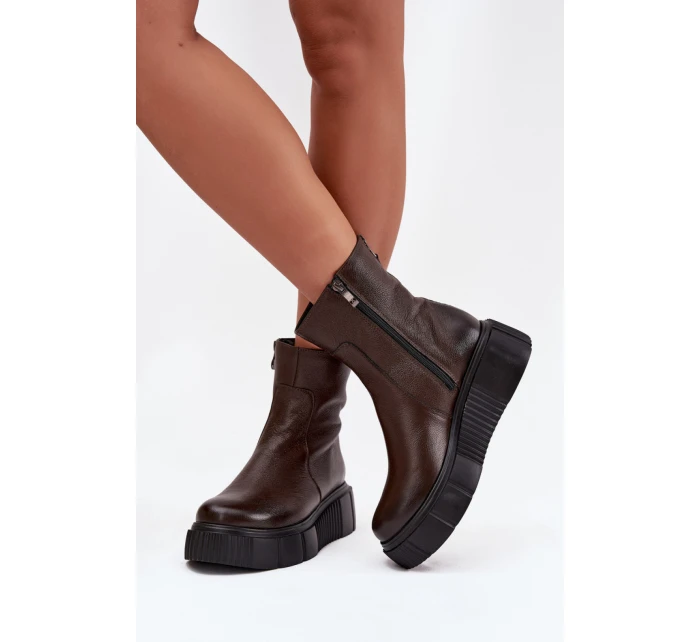 Boty na široké podrážce model 216959 Step in style Boty na široké podrážce model 216959 Step in style