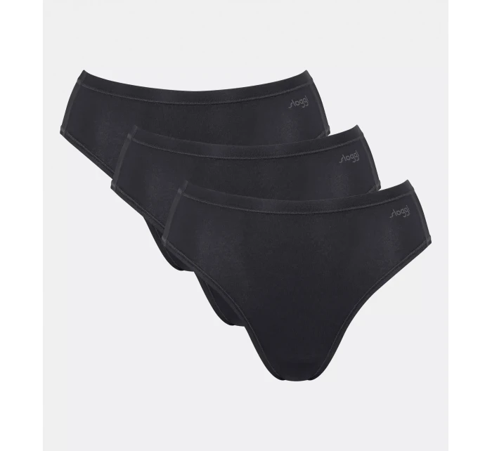 Dámské kalhotky GO Daily Cotton Tai 3P - BLACK - černé 0004 - SLOGGI Dámské kalhotky GO Daily Cotton Tai 3P - BLACK - černé 0004 - SLOGGI