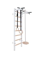 DŘEVĚNÝ KOVOVÝ GYMNASTICKÝ ŽEBŘÍK S DŘEVĚNOU HRAZDOU A PŘÍSLUŠENSTVÍM BENCHK 221W A204