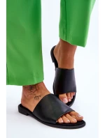 Dámské kožené hladké pantofle černe Cerise Dámské kožené hladké pantofle černe Cerise