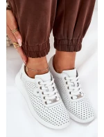 Dámské Kožené Sportovní Boty model 21686730 Bílé - VINCEZA