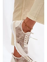 kožené polobotky Dívčí  Béžové model 22100265 - D&A