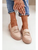 Dámské Mokasíny S Ozdobou Eko Kožené Béžové Tialorae Dámské Mokasíny S Ozdobou Eko Kožené Béžové Tialorae