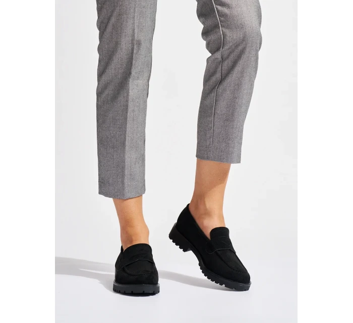 Zajímavé dámské mokasíny černé platforma Zajímavé dámské mokasíny černé platforma