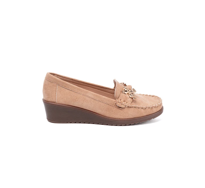 Trendy dámské hnědé  polobotky na klínku