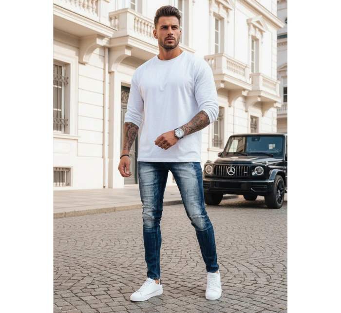 Pánské tmavě modré džínové kalhoty FashionStreet UX3993