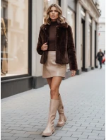 Dámské béžové kozačky model 21994384 - Dstreet Dámské béžové kozačky model 21994384 - Dstreet