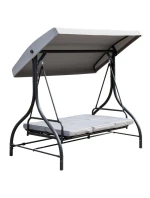 ZAHRADNÍ A BALKONOVÁ HOUPAČKA NINA 3MÍSTNÁ ŠEDÁ