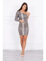 Šaty z model 18743598 kůže v khaki barvě s flitry - K-Fashion Šaty z model 18743598 kůže v khaki barvě s flitry - K-Fashion