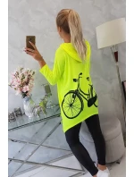 Mikina s potiskem kola žlutá neonová Mikina s potiskem kola žlutá neonová