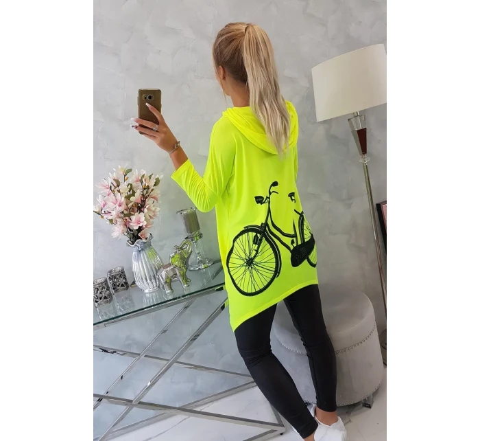 Mikina s potiskem kola žlutá neonová Mikina s potiskem kola žlutá neonová