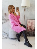 Svetr s netopýřími rukávy světle růžový