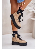 Dámské Zateplené Kotníkové Boty Na Platformě Hnědé model 21673106 - EVENTO