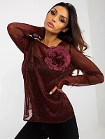 Dámská halenka s tílkem LK KMPL 506635.54P černá a červená - FPrice