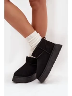 Dámské sněhule na platformě s kožíškem Vesirae – černé