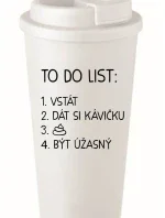 TO DO LIST:  BÝT ÚŽASNÝ - bílý termohrnek 475 ml