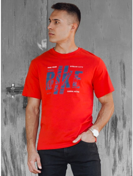 Pánské oranžové tričko s potiskem Dstreet RX5448