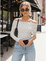 Dámská blůza BLISSE s pruhy ve světle béžové barvě FashionStreet RY2511 Dámská blůza BLISSE s pruhy ve světle béžové barvě FashionStreet RY2511