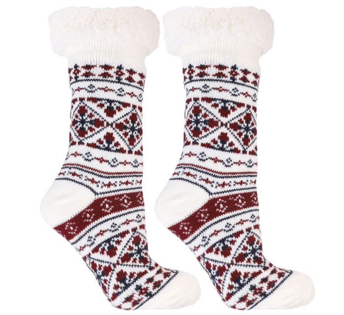 Zateplené ponožky Nordic winter III bílé protiskluzové