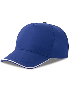 Atlantis Headwear Recy Five Piping 5 panelová sandwich kšiltovka 33.0282 royal/white