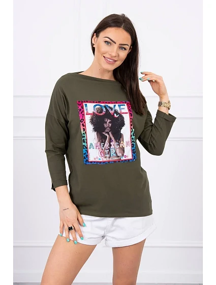 American Girl khaki model 18743841 halenka S/M L/XL - K-Fashion