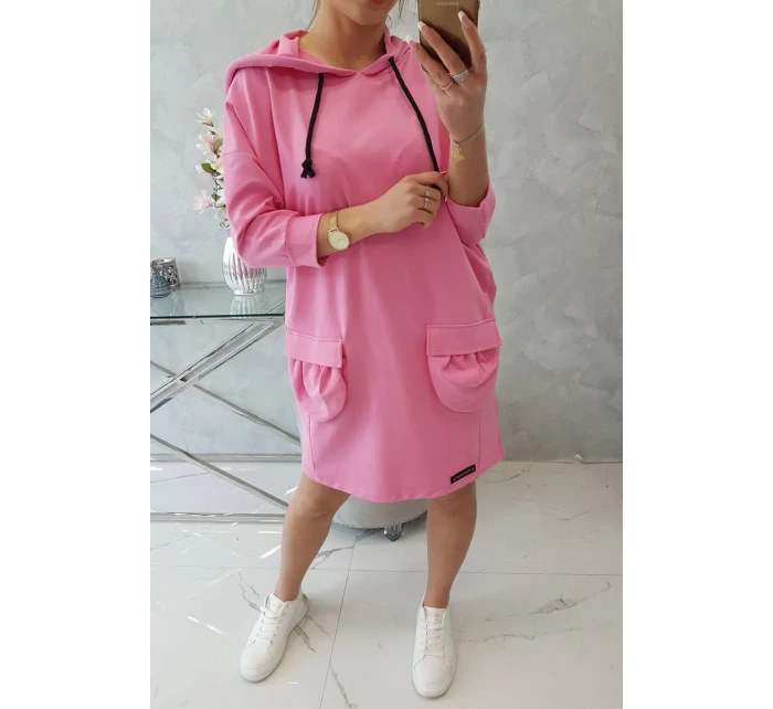 Šaty s kapucí ve světle růžové barvě Šaty s kapucí ve světle růžové barvě