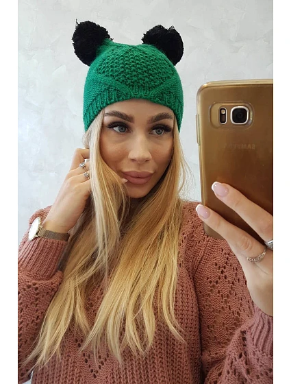 Fleecová čepice 2  zelená model 18751407 - K-Fashion