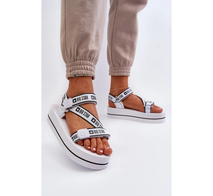 Dámské sandály na platformě Big Star model 21652651 Bílé - Big Star Shoes Dámské sandály na platformě Big Star model 21652651 Bílé - Big Star Shoes