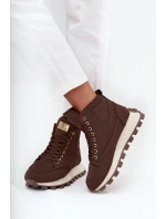 Zateplené dámské trapery na platformě hnědé model 21712197 - Boto