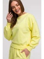 B293 Mikina s otevřenými zády - lemon